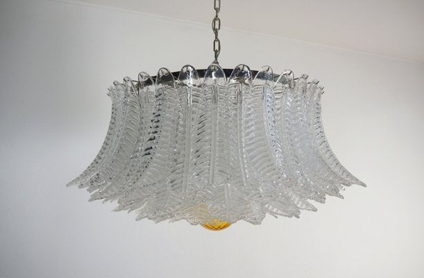 Large Murano Glass Chandelier with 100 Clear Felci Glasses, 1990s-FHZ-2021103