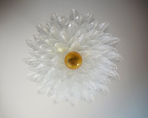 Large Murano Glass Chandelier with 100 Clear Felci Glasses, 1990s-FHZ-2021103