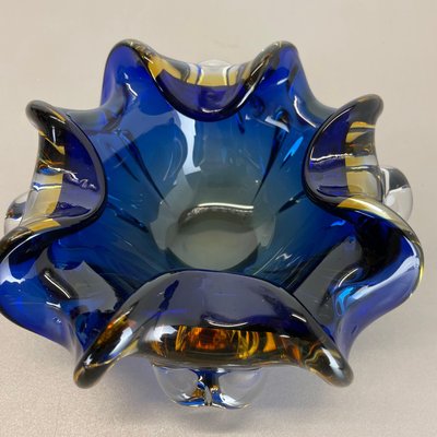 Large Murano Glass Floral Bowl, Italy, 1970s-QZ-1094377