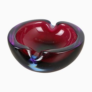 Large Murano Glass Multi-Color Bowl Element Shell Ashtray, Italy, 1970s-QZ-1052933