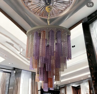 Large Murano Glass Tube Chandelier, 1980s-JJC-1758309