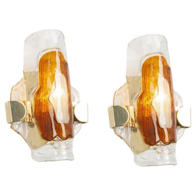 Large Murano Glass Wall Sconce by Barovier & Toso for Hille, Italy, 1970s, Set of 2-UGR-1727015