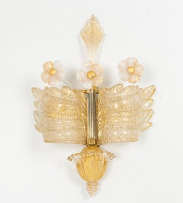 Large Murano Glass Wall Sconces attributed to Barovier & Toso, Italy, 1970s, Set of 2-UGR-1725968