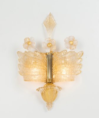 Large Murano Glass Wall Sconces attributed to Barovier & Toso, Italy, 1970s, Set of 2-UGR-1725968