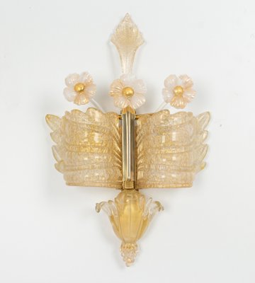 Large Murano Glass Wall Sconces attributed to Barovier & Toso, Italy, 1970s, Set of 2-UGR-1725968