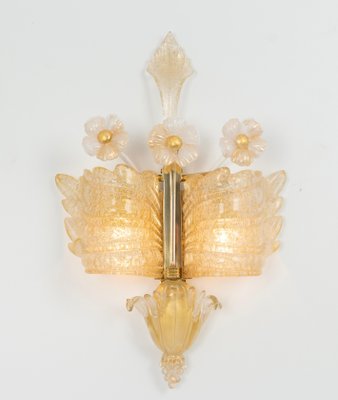 Large Murano Glass Wall Sconces attributed to Barovier & Toso, Italy, 1970s, Set of 2-UGR-1725968