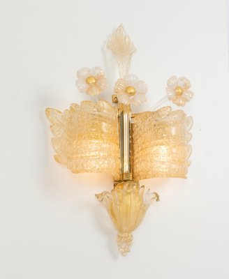 Large Murano Glass Wall Sconces attributed to Barovier & Toso, Italy, 1970s, Set of 2-UGR-1725968