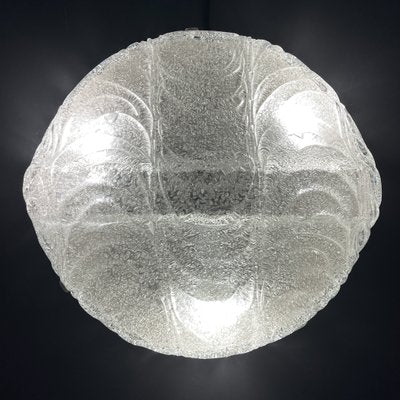 Large Murano Ice Glass Ceiling Lamp attributed J.T. Kalmar, Austria, 1960s-WQC-2020439