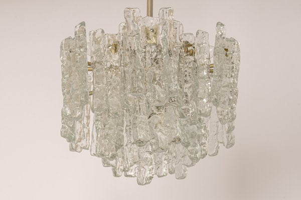 Large Murano Ice Glass Chandelier from Kalmar, Austria, 1960s-UGR-1086280