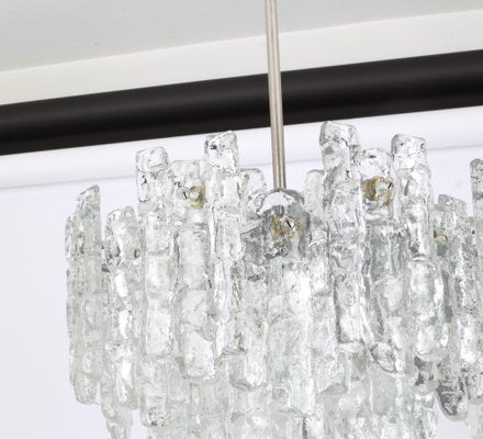 Large Murano Ice Glass Chandelier from Kalmar, Austria, 1960s-UGR-1085857