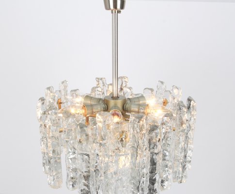 Large Murano Ice Glass Chandelier from Kalmar, Austria, 1960s-UGR-1085994