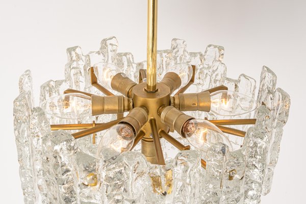 Large Murano Ice Glass Chandelier from Kalmar, Austria, 1960s-UGR-1085404