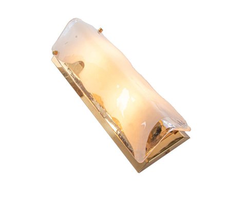 Large Murano Ice Glass Wall Sconce by Carlo Nason for J.T. Kalmar, 1960s-DEK-1146233