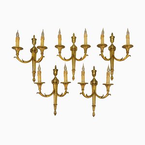 Large Neoclassical Style Bronze Double Arm Wall Sconce, 1970s-KEG-1754987