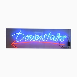 Large Neon Downstairs Sign, 1980s-FB-577685