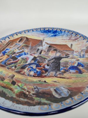 Large Nevers Earthenware Dish by Marest Frères, 1890s-EHL-2017596