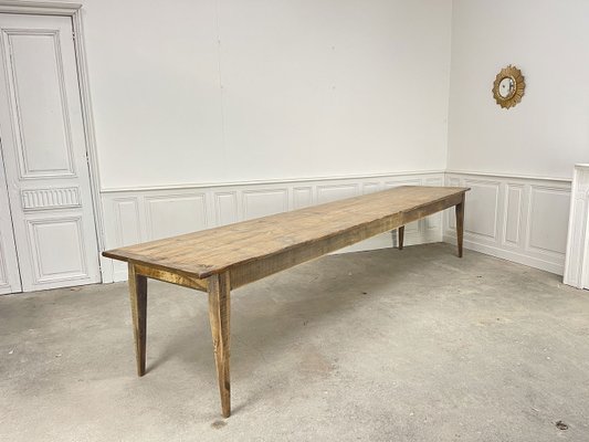 Large Oak and Fir Dining Table, 1920s-PB-2040378