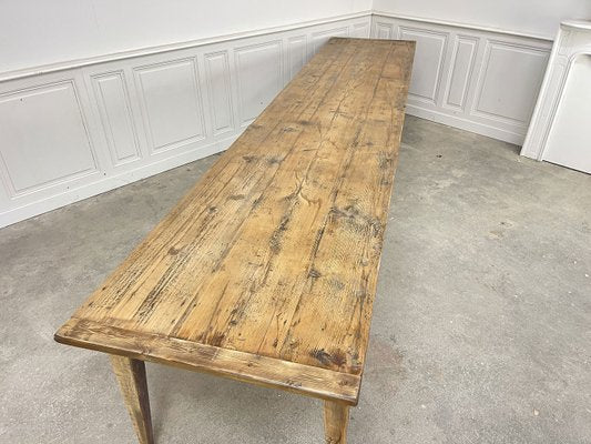 Large Oak and Fir Dining Table, 1920s-PB-2040378