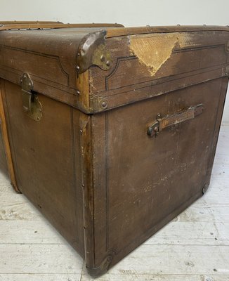 Large Old Travel Trunk Chest Coffee Table, 1900s-WZZ-1153849