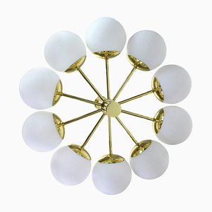 Large Opal Globes Chandelier from Kaiser, Germany, 1970s-UGR-1086000