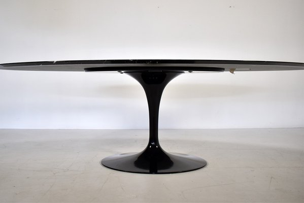 Large Oval Black Marble Tulip Dining Table by Eero Saarinen for Knoll Studio, 1990s-TEA-1620521