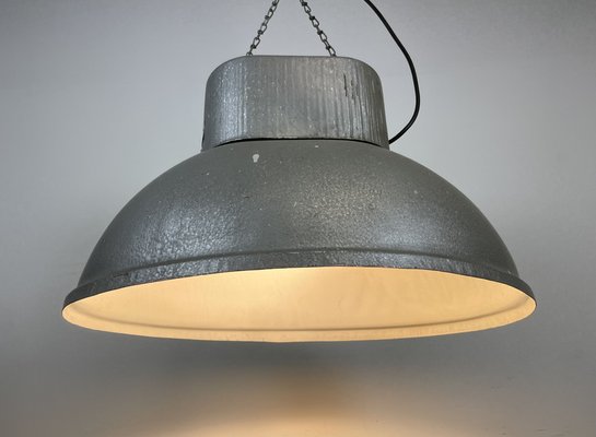 Large Oval Industrial Polish Factory Pendant Lamp from Mesko, 1970s-CGF-1373093