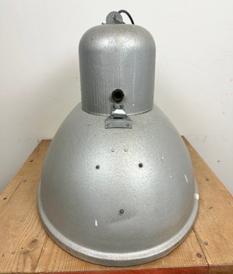 Large Oval Industrial Polish Factory Pendant Lamp from Predom Mesko, 1960s-CGF-1423035