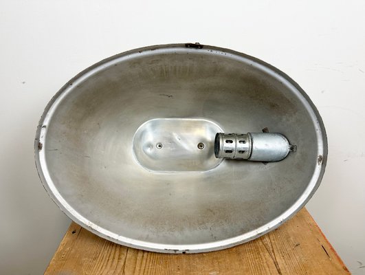 Large Oval Industrial Polish Factory Pendant Lamp from Predom Mesko, 1960s-CGF-1423035