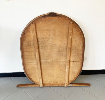 Large Oval Mirror with Brass Shell Profile, 1950s-GGK-1107237