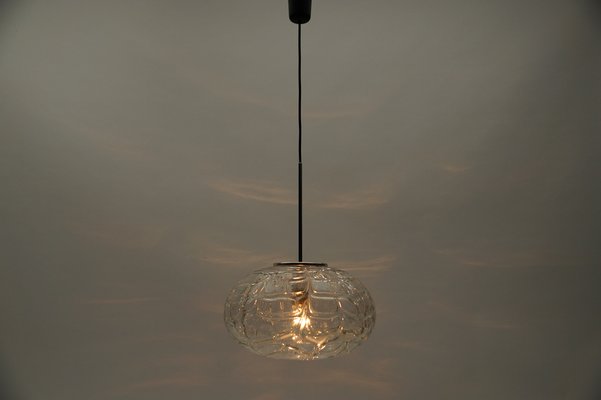 Large Oval Yellow Murano Glass Ball Pendant Lamp from Doria Leuchten, Germany, 1960s-KQB-1748046