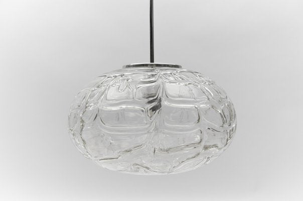 Large Oval Yellow Murano Glass Ball Pendant Lamp from Doria Leuchten, Germany, 1960s-KQB-1748046