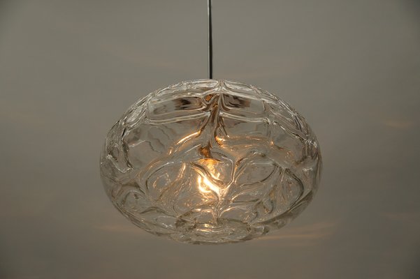 Large Oval Yellow Murano Glass Ball Pendant Lamp from Doria Leuchten, Germany, 1960s-KQB-1748046