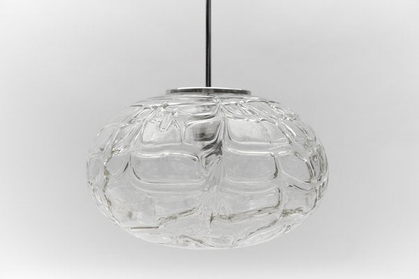 Large Oval Yellow Murano Glass Ball Pendant Lamp from Doria Leuchten, Germany, 1960s-KQB-1748046