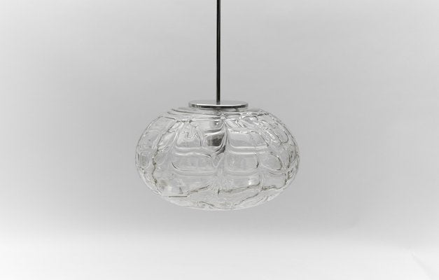 Large Oval Yellow Murano Glass Ball Pendant Lamp from Doria Leuchten, Germany, 1960s-KQB-1748046