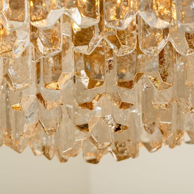 Large Palazzo Chandelier in Gilt Brass & Glass from Kalmar, Austria, 1970-VDW-824803