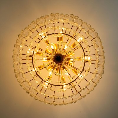 Large Palazzo Chandelier in Gilt Brass & Glass from Kalmar, Austria, 1970-VDW-824803