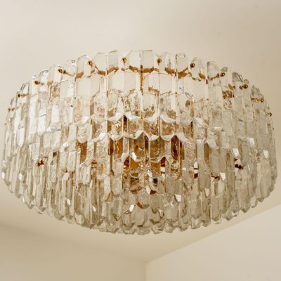 Large Palazzo Chandelier in Gilt Brass & Glass from Kalmar, Austria, 1970-VDW-824803