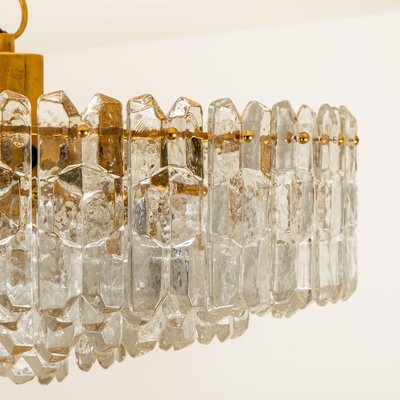 Large Palazzo Chandelier in Gilt Brass & Glass from Kalmar, Austria, 1970-VDW-824803