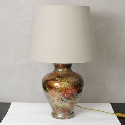 Large Patinated Glass Table Lamp from Laque Line, 1970s-IXK-745330