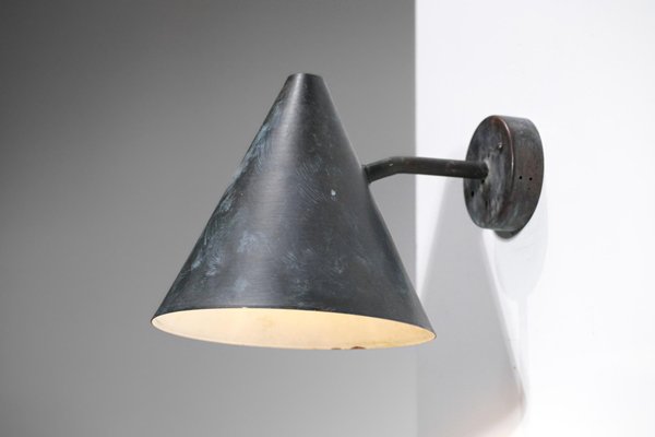 Large Patinated Tratten Wall Lamp by Hans Agne Jakobsson for Hans-Agne Jakobsson AB Markaryd, 1960s-YU-1312265