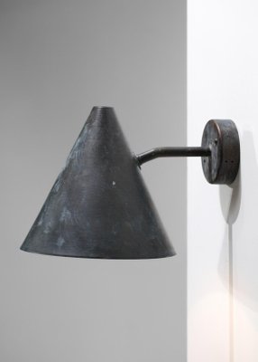 Large Patinated Tratten Wall Lamp by Hans Agne Jakobsson for Hans-Agne Jakobsson AB Markaryd, 1960s-YU-1312265