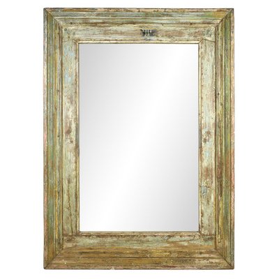 Large Patinated Wood Mirror-NQ-1792688