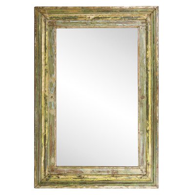 Large Patinated Wood Mirror-NQ-1792687