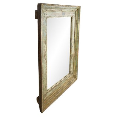 Large Patinated Wood Mirror-NQ-1792688