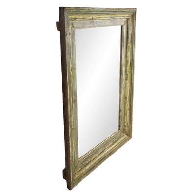 Large Patinated Wood Mirror-NQ-1792687