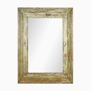 Large Patinated Wood Mirror-NQ-1792688