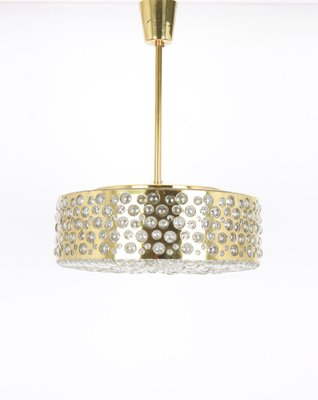 Large Pendant Light in Aged Brass Glass from Rupert Nikoll, Austria, 1960s-UGR-1085765