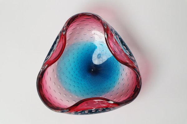 Large Pink and Turquoise Muranoglass Shell attributed to Venini by Carlo Scarpa, 1950s-ESB-1733101