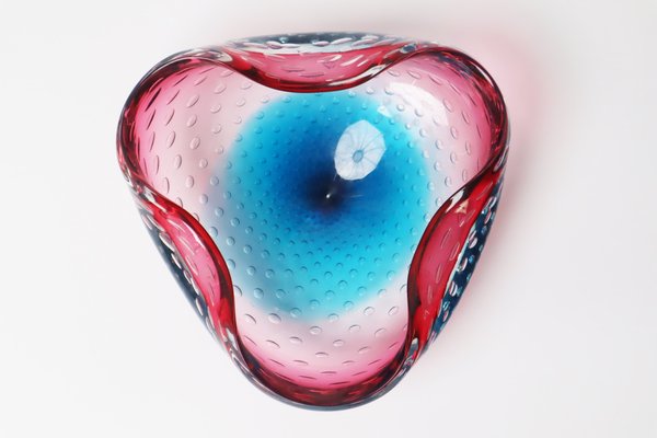 Large Pink and Turquoise Muranoglass Shell attributed to Venini by Carlo Scarpa, 1950s-ESB-1733101