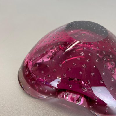 Large Pink Murano Bubble Glass Bowl, Italy, 1970s-QZ-1094379